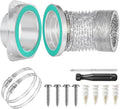 Magnetic Dryer Vent Connector Kit, DV180 Airtight Seal Coupling, Strong Magnet Quick Connection Self-Alignment Easy to Clean Included a 3ft 4" Duct & 2 Clamps