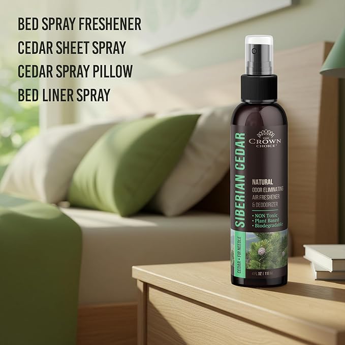 Non-Toxic Odor Eliminator,Natural Cedar Air Freshener Spray for Clothes Storage & Moth Repellent,Closet & Couch Deodorizer,Long Lasting Bathroom & Toilet Freshener, Safe for Kids & Pets-4 oz Pack of 1