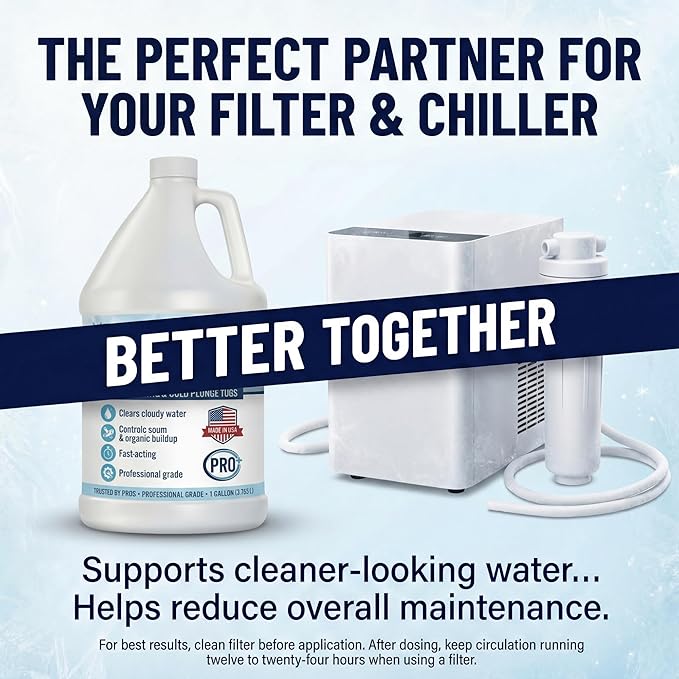 5in1 Weekly Cold Plunge Water Treatment - HOCl Cold Plunge Cleaner, Ice Bath Cleaner, Water Stabilizer For Cold Plunge Ice Pod, Clarifier Softener Chemicals, Ice Bath Accessories, 1 Gallon
