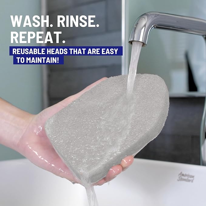 Moku Home Replacement Scrubber Refill for Moku Home Extendable Tub Tile Shower Brush for Cleaning Non-Scratch (2X Scrubber Sponge Gray)