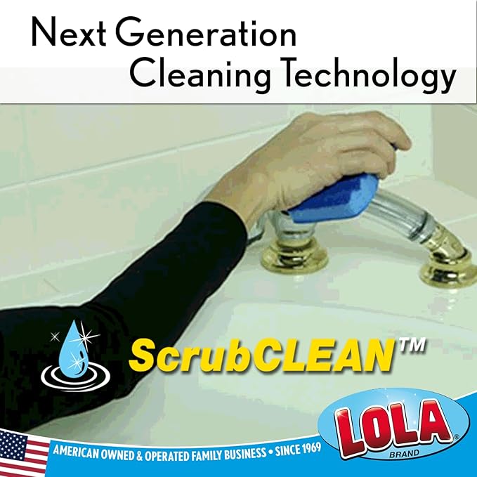 LOLA All Purpose Scrub Sponge, 2 Pack, Made in USA Scrub Sponge- Superior Technology, Non-Scratch, Long Lasting - Dishes, Mugs, Non-Stick Cookware