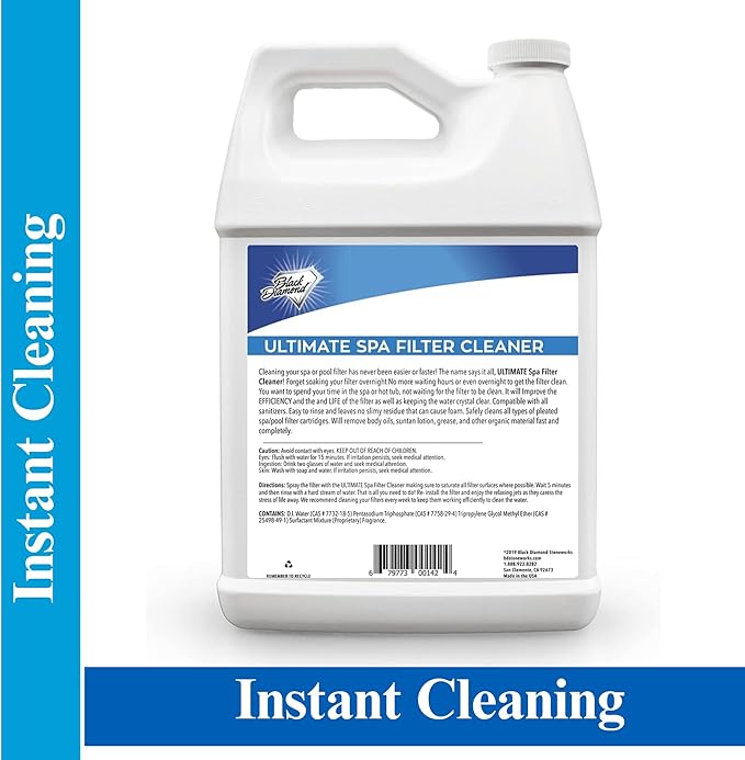 Ultimate Spa & Pool Filter Cleaner Spray, Professional Strength Fast Acting No Soak Hot Tub, Cartridge & Sand Filter Cleaning, Removes Body Oils, Sunscreen, Grease & Organic Build-Up (4 gallons)