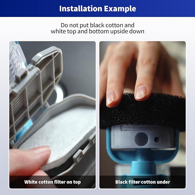 6 Count Replacement Filters for 3.2L/108oz Automatic Pet Water Fountain, Cat Fountain Filter Accessories for Clean Drinking Water