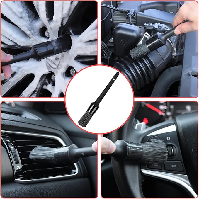 NIKCOSMK Wheel Brush, Wheel & Rim Cleaner Brush, Tire Brush, Wheel Cleaning Brush, Bendable & Durable Car Wheel Brush Set, Car Detailing Brushes, Wheel Brushes for Cleaning Wheels