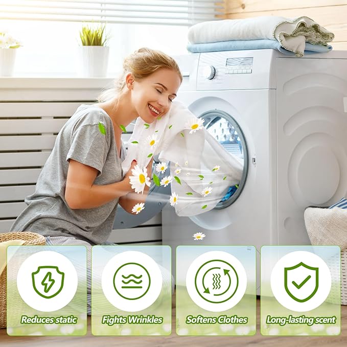 Heigble 600 Count Dryer Sheets Bulk Fabric Softener Fresh Scent Dryer Sheets Naturally Softens and Removes Static Cling, Ideal for Households, Sensitive Skin
