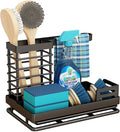 Sink Caddy, Kitchen Sink Organizer Sponge Holder, Kitchen Sink Accessories Stainless Steel Sponge Holder, Sink Brush Holder with Removable Drain Tray for Sponge Dish Brush Soap Scrubber Dishcloth