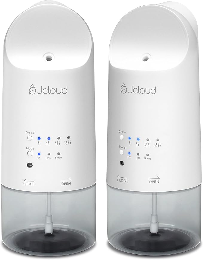 JCLOUD Plug in Diffuser for Essential Oils, 2 Pack Waterless Scent Diffuser Cover Up to 500 Sq. Ft. for Home, Office, Spa – Portable Wall Aromatherapy Device, White