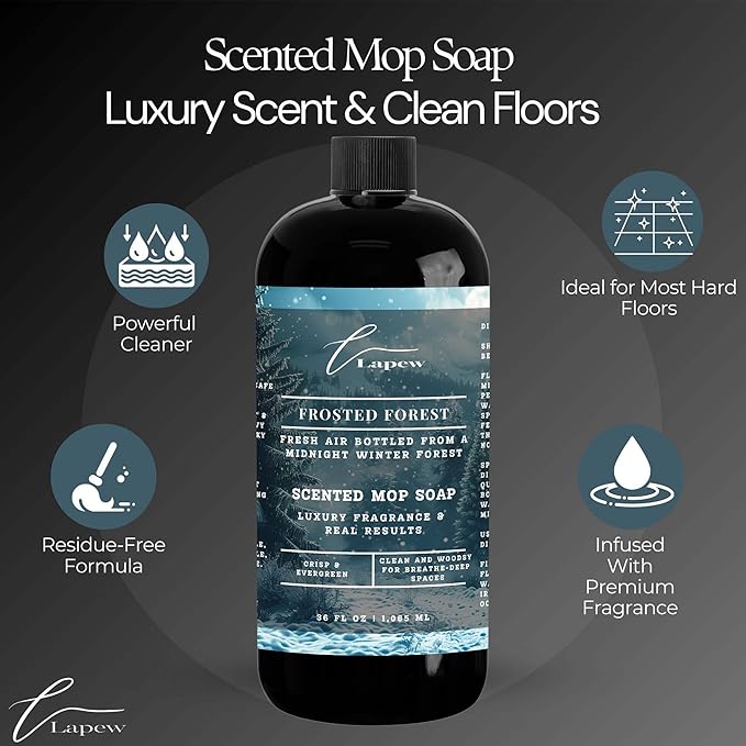 Lapew Frosted Forest Scented Mop Soap Concentrate 36 oz | Premium Fragranced Floor Cleaner | Streak-Free | Hard Floor Cleaning Solution | Eco Friendly | Made in USA