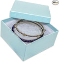 TheDisplayGuys - 100-Pack #34 Cotton Filled Cardboard Paper Jewelry Boxes Gift Case - Pearl Teal (3.9" x 3.9" x 2.0") - for Shipping or Storage