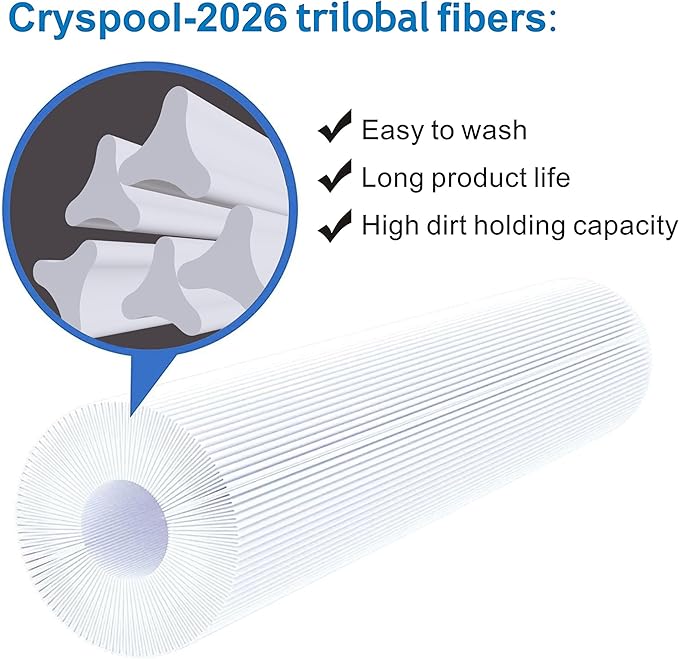 Cryspool® 07120 Filter Compatible with PD075-2000, C-7367, Dimension One 1561-00, FC-3059, 70759, AK-60035, 75 Sq. Ft Spa Filter Cartridge, 2 Pack