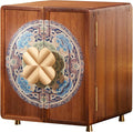 Wooden Jewelry Box for Women Jewelry Box With Drawers Walnut Wood (Walnut Wood with printing A)