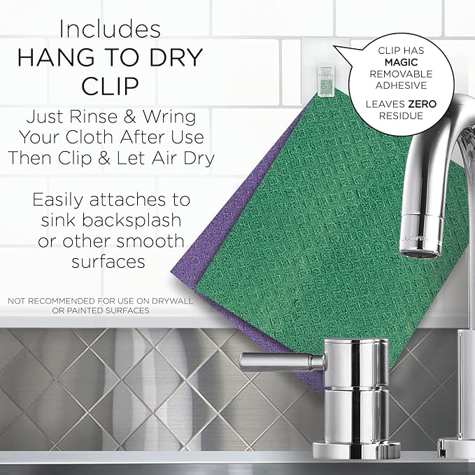 LOLA Swedish Dishcloths for Kitchen XL, 30 Sheet Roll, Biodegradable & Compostable, Reusable Paper Towel Cleaning Cloths, 11" x 10", No Odor, Washing Dishes, Ultra Absorbent Cellulose Sponge Towel