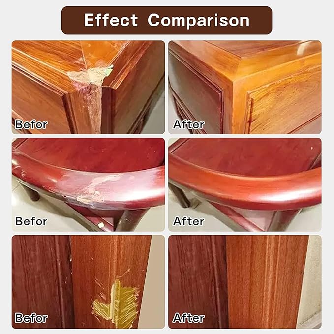 SEISSO Wood Repair Kit Touch up Paint Restore Any Wooden Furniture Stain, 12 Colors Cover Surface Scratch for Wooden Floor Table, Filler Furniture Paint Oak, Cabinet, Door, Veneer, Walnut