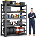Notmise Garage Shelving, Heavy Duty Metal Shelves Unit, 5-Tier Adjustable Storage Shelf, Industrial Shelving Unit, 3000Lbs, for Garage, Warehouse, and Basement with Fence (72" H x 15.7" D x 35.4" W)