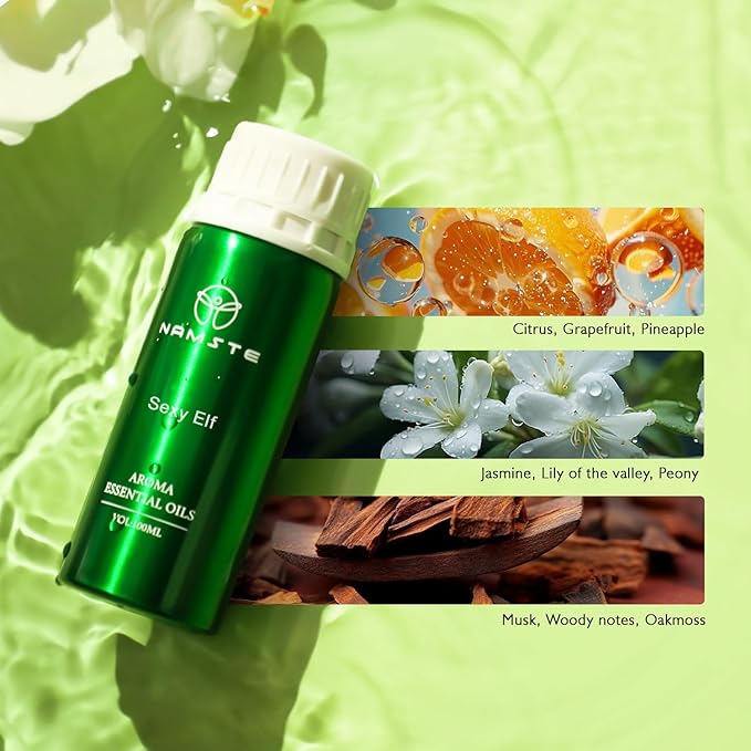 Diffuser Essential Oil - Sexy Elf - Exotic Tropical Fruit & Jasmine Oil Blend for Diffusers, 3.38 Fl Oz Long-Lasting Woody Musk Scent for Bedroom & Living Spaces