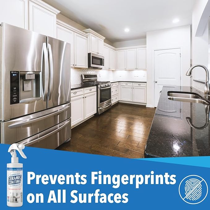 2-Pack Home Ceramic Coating for Stainless Steel, Glass and Countertops - Seal, Protect & Shine for the Kitchen & Bathroom - Fights Fingerprints, Grime and Stains in Your Life - 16 oz - Proof It Works