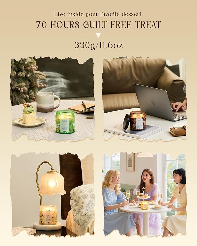 M&SENSE Lemon Vanilla Cupcake Scented Candle, 11.6oz Natural Soy Wax, 70 Hours Long Lasting Clean Burn, Citrus Vanilla Scents for Kitchen Freshness, Candle Gifts for Women Men, Warm Home Decor