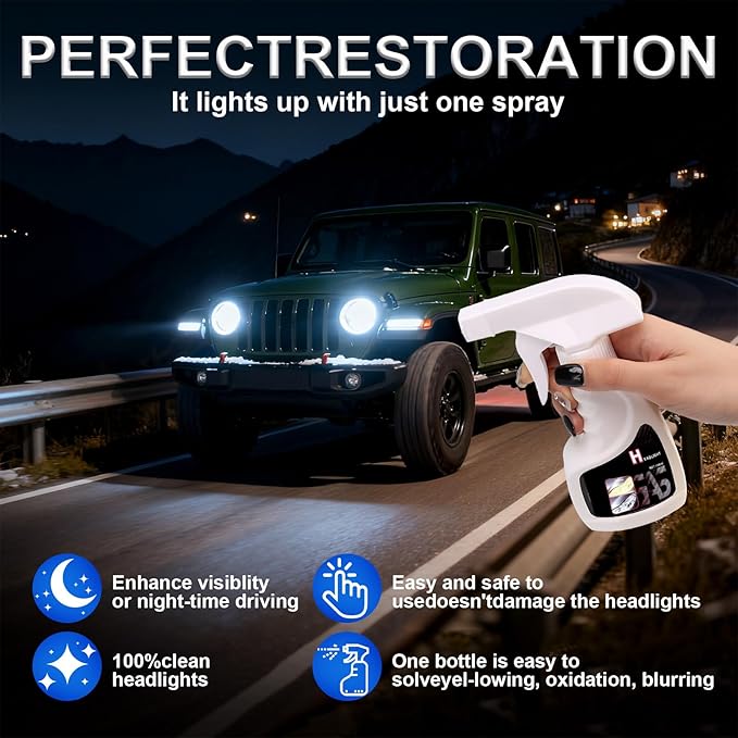 Headlight Cleaner and Restorer Kit Car Headlight Cleaner Long-Lasting Clarity for Cars Trucks Motorcycles