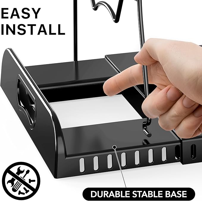 Simple Houseware Expandable Pan Organizer Rack, 10 Adjustable Compartments, Black - Kitchen Cabinet Organizer for Pots, Pans, Lids & Bakeware - Pantry & Countertop Storage