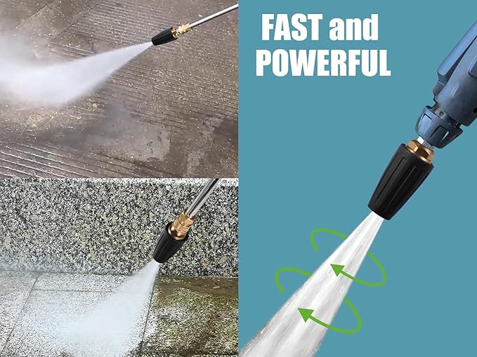 VORIGY Turbo Nozzle Pressure Washer 4000 PSI Max Rotating Pressure Washer Nozzle with 1/4" Quick Connect Pressure Washer Tips Power Washer Nozzle for Cleaning Brick, Concrete, and Vinyl Surfaces