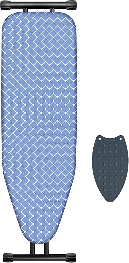 Deegureet Ironing Board, Compact and Space Saver,Size 43 x 13 Ironing Board with Extra Thick Heavy Duty Padded, Stable Structure,Easy to Fold Blue
