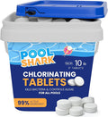 Pool Shark Swimming Pool Chlorine Tablets - 3-Inch Chlorine Tablets - Slow-Dissolving 90% Active Chlorine Tabs - Pool Chemicals for Inground Pools, Above Ground Pools, Saltwater, Spa, Hot Tub (10 lbs)
