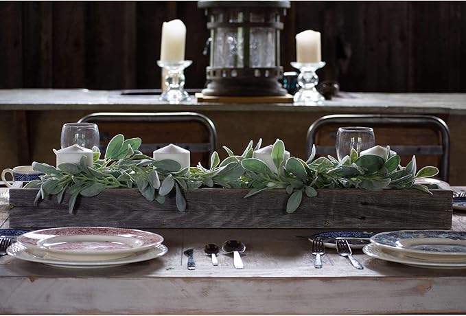 BARNWOODUSA Rustic Centerpiece Barnwood Box Dining Room Table Decorations for Home Décor Coffe Table Décor Planter Box Fireplace Mantel Farmhouse Ornament 35.5" L