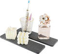 NiuYichee 2 Pcs Water Absorbing Stone Trays, Kitchen/Bathroom Sink Soap Dish, Diatomite Tray Used for Hand Soap & Cosmetic Bottles in The Modern Home, 3.15" W x 11.8" L, Dark Gray