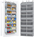 Purespace 5-Tier Over The Door Organizer with 10 Side Mesh Pockets & Clear Windows, 80 lbs Weight Capacity Hanging Storage for Bathroom, Bedroom, Nursery, Kitchen, Organize Toys, Shoes, Diapers (Grey)