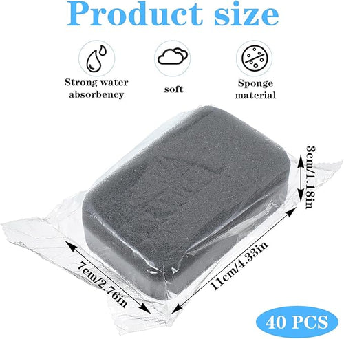 40 Pcs Individually Wrapped Sponges Kitchen Dishwashing Sponge Bulk, Non Scratch Dishes Scouring Pad Dishcloth, Odor-Free Sponge Wipes for Household Cleaning Dishes Travel Apartments, Grey