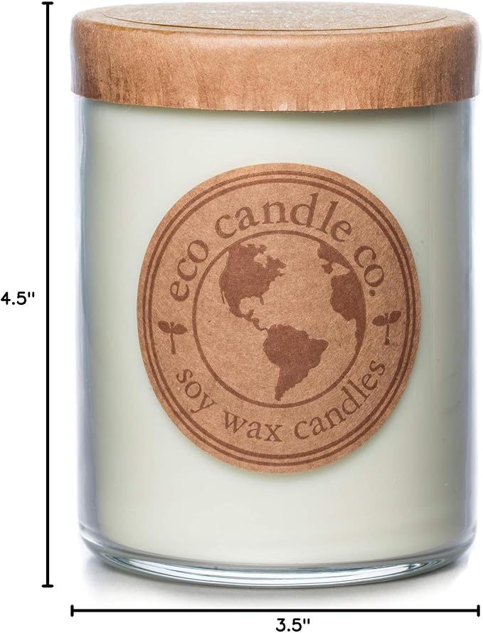 ECO CANDLE CO. Recycled Candle, Oakmoss, 18 oz. Double Wick - Scents of Citrus, Floral, Oakmoss, & Patchouli - 100% Soy Wax, No Lead, Kraft Paper Label & Lid, Hand Poured, Midwest Grown Soybeans