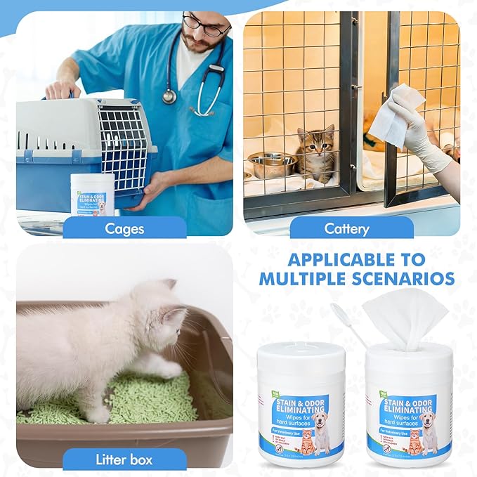 Swiffen 320-count (2 Pack of 160) Cleaner & Deodorizer Wipes for Litter Box Kennels Pet Grooming Surfaces Pet Items Deodorizes Wipes Canister Unscented