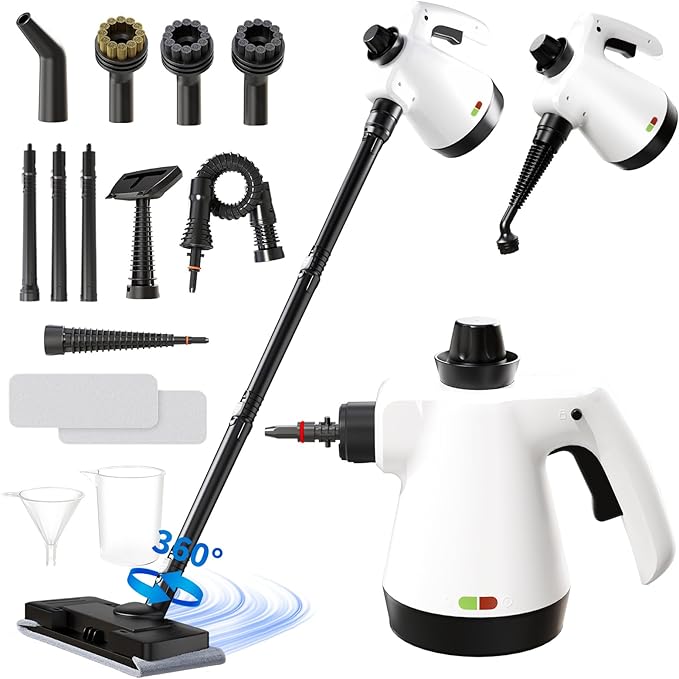 Steam Mop, Detachable Steam Cleaner 16-in-1 Lightweight Handheld Steamer for Hardwood Floors, Home, Tile, Furniture, Clothes, Windows Cleaning