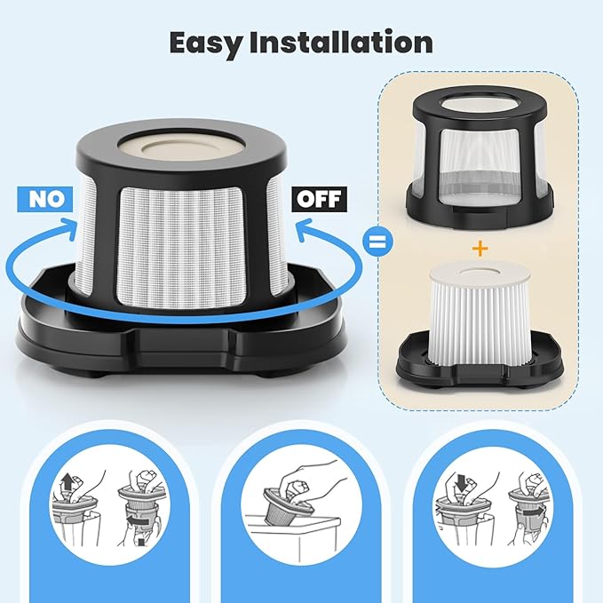ZYZCBXZC 4 Pack 2284w Vacuum Replacement Filter for Bissell Pet Hair Eraser Filter Hand Vacuum 2284W 2390 2389 2390A, Compare to Parts # 1614212 1614203 1614204, 4 Mesh Filters and 4 Foam Filters
