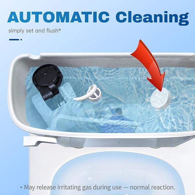 Vacplus Toilet Bowl Cleaner Tablets 30 PACK, Automatic Toilet Bowl Cleaners with Bleach for Deodorizing and Descaling, Bathroom Cleaner Against Tough Stains