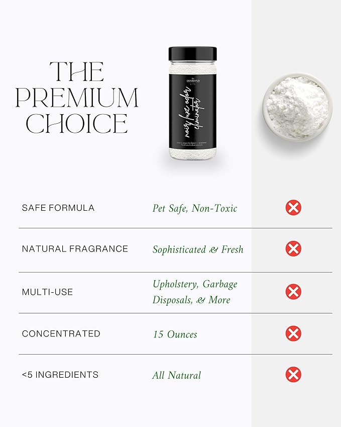 The Diamond Life Home “NOIR LUXE” Carpet Deodorizer Powder – Natural Odor Eliminator for Carpet, Upholstery, Pet Urine, Dog Beds & Cat Litter Boxes – Pet-Friendly – Black Plum, Sea Salt & Ozone