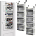 roomtalk 2 Pack Over The Door Hanging Organizer 5-Shelves and 10 Side Pockets, Over The Door Storage for Bathroom and Bedroom, Back of Door Organizers for Baby Products and Kid's Toys(13"x5"x44" Grey)
