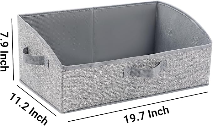 3 Pack Closet Organizers, Foldable Clothes Storage Organizers with Handles, Large Capacity, Sturdy Drawer Storage Boxes for Clothing, Underwear, Books, Shelves, Wardrobe Organizing, Grey