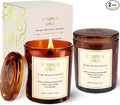 Candle Gift Set –2 Pack Wood Wick Pumpkin Spice Scented Candles,22.6 oz Natural Soy Wax Candles with Gift Box,Long Lasting Autumn Candles for Home Decor,Gifts for Women