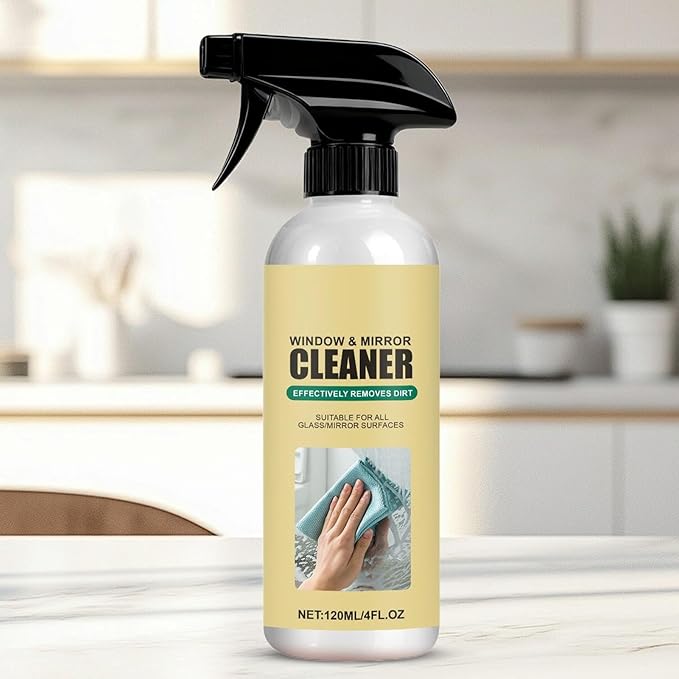 Window And Mirror Cleaning Spray, Quick Drying, 120ml, Glass Cleaner, Vehicle Windshield Cleaner, Multi-S-urface Use, For Car Owners Office Home Glass Table Storefront Shower Door