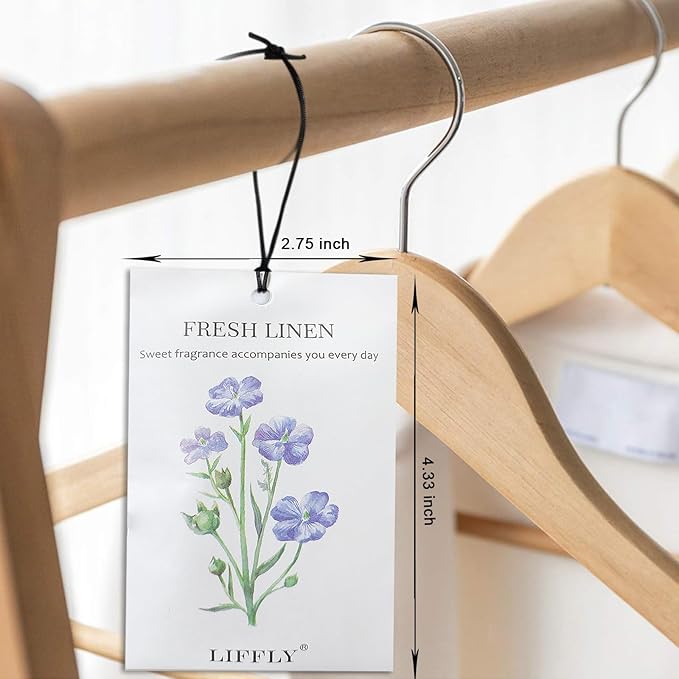 LIFFLY 14 Packs Scented Sachets for Drawers and Closets Lavender Fresh Linen Cherry Blossoms White Cotton Lilac Orange Blossoms 6 Different Scent Gift