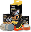 LOCBONDSO Headlight Restoration Kit, 3-Step Headlight Cleaner, Polish & Restore Yellowed, Oxidized, Cloudy Lens Back to Like-New, Includes Polishing Pastes, Sanding Discs, Protective Coating