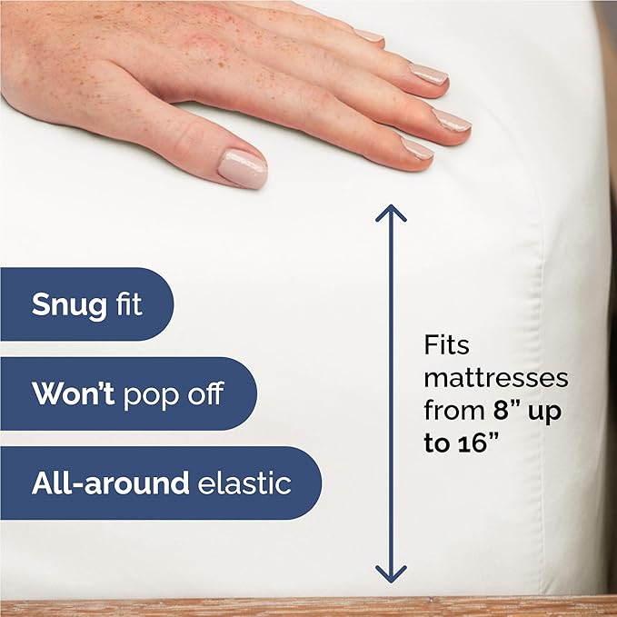 Full 6 Piece Sheet Set - Comfy Breathable & Cooling - Ultra Soft Hotel Luxury Bedding Set w/ 8-16 Inch Deep Pockets - 1 Flat & 1 Fitted Sheet & 4 Pillowcases - Wrinkle Free & Easy Care - Antique White