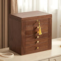Black Walnut Wooden Jewelry Box, Wood Jewelry Organizer with 2 Side Doors Mirror Lockable Classical Style for Watch Necklace Ring Earring Storage Valentine's Day Gifts-6 Layer