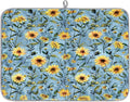 Hexteria Sunflower Dish Drying Mats for Kitchen Counter, Quick Dry Dish Mat 16 x 18 Inches, Dishes Draining Mats Foldable Dish Rack Pad, Sunflower