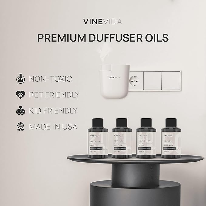 VINEVIDA Gentelmen's Collection (Pack of 4) - Diffuser Fragrance Oil Set - Cold Air Diffuser Oil