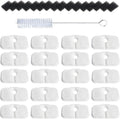 20 Pack Fountain Replacement Filters & 20 Pack Pre-Filter Sponges and a Cleaning Brush for PETLIBRO® Dockstream Cat Water Fountain PLWF005, PLWF105, PLWF115.