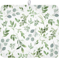 ABSOP Spring Summer Sage Green Leaves Dish Drying Mat 16 x 18 Inch Spring Eucalyptus Leaf Dish Drainer Rack Mat Absorbent Microfiber for Holiday Kitchen Coffee Dining Bar Decor