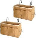 Bedside Caddy Bedside Hanging Storage Basket Multi-Function Organizer Caddy for Bunk and Hospital Beds Dorm Rooms Bed Rails, Can be Placed Glasses Books Mobile Phones（2pcs Dark khaki）