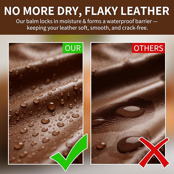 Leather Recoloring Balm and Scratch Repair Kit, Medium Brown Leather Restorer for Couches, Furniture, Car Seats, Leather Paint & Stain for Sofa, Chairs, Bags, and More